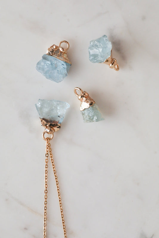 תליון גנסקי אקוומרין | זהב | Aquamarine Genseki Pendant | Gold
