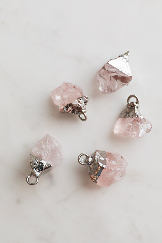 תליון גנסקי רוז קוורץ | כסף | Rose Quartz Genseki Pendant | Silver