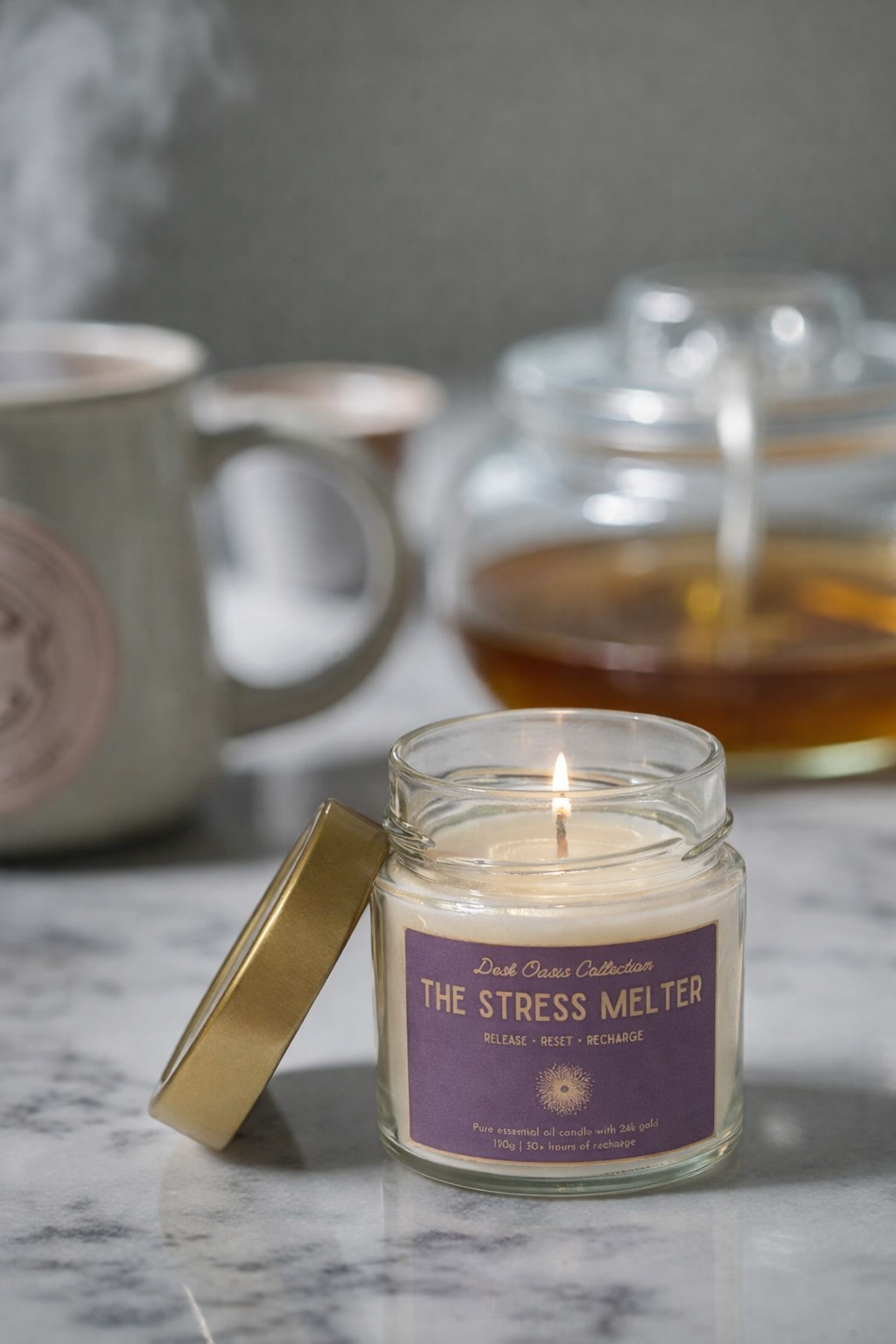 Desk Oasis Candle L | נר פונקציונלי לשולחן עבודה