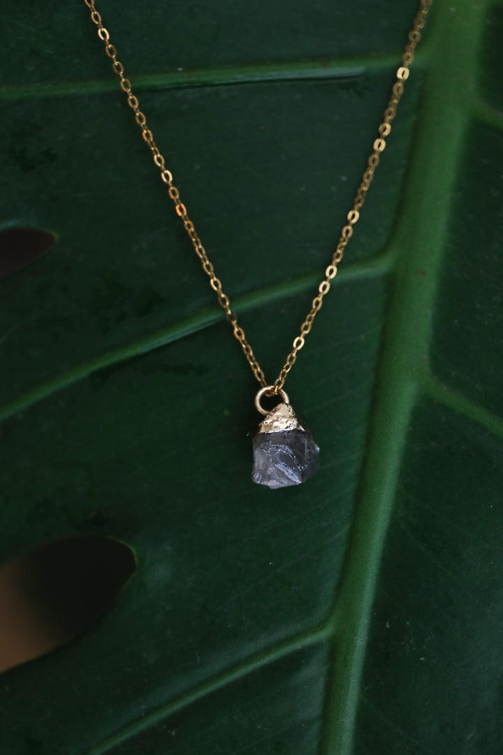 תליון גנסקי סמוקי קוורץ | זהב | Smoky Quartz Genseki Pendant | Gold