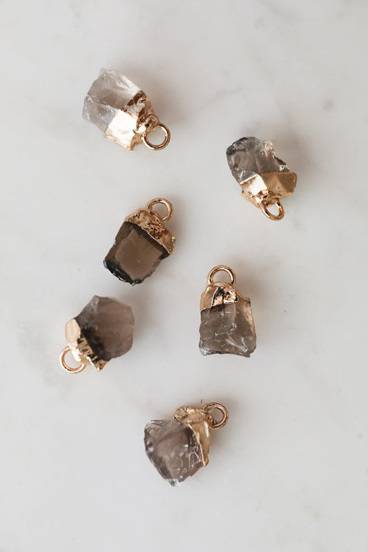 תליון גנסקי סמוקי קוורץ | זהב | Smoky Quartz Genseki Pendant | Gold