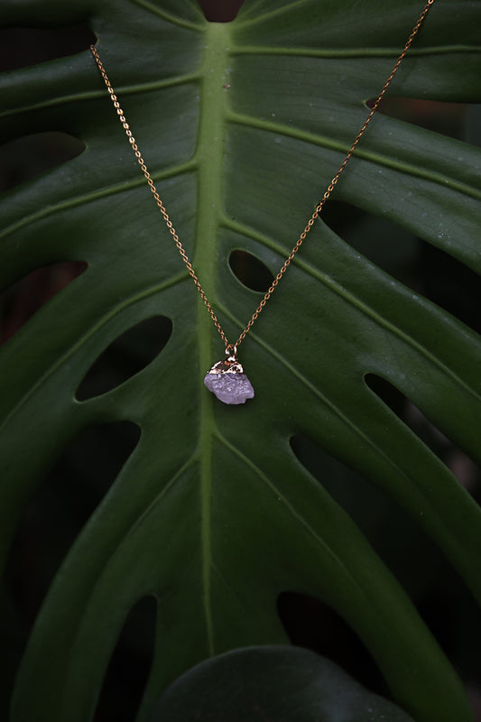 תליון גנסקי רוז קוורץ | זהב | Rose Quartz Genseki Pendant | Gold