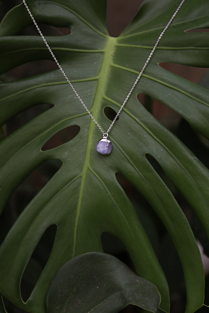 תליון גנסקי אגת תחרה כחולה | כסף | Blue Lace Agate Genseki Pendant | Sillver